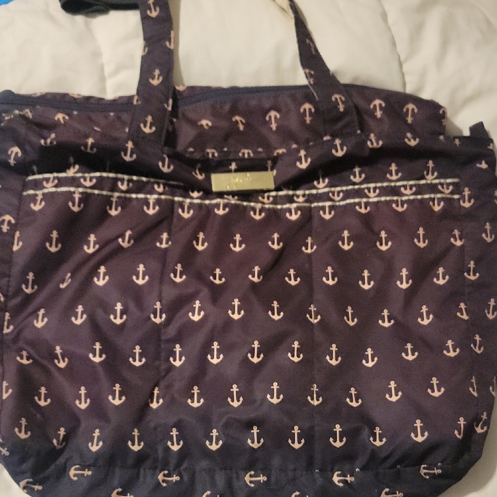 Nautical Anchor Print Tote Bag - Black and White